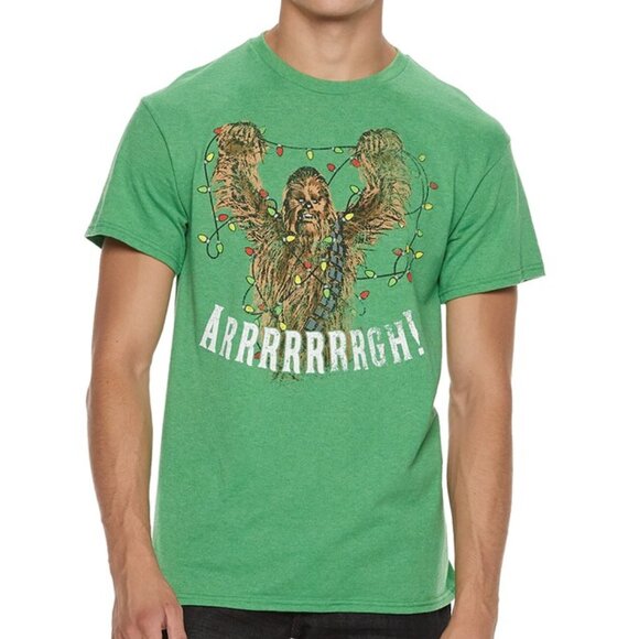 New! Star Wars Chewbacca Christmas Lights T-Shirt Arrrrrrrgh! - Picture 1 of 3